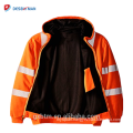 Custom High Visibility Reflective Safety Zipper Jacket Sweatshirt Road Work Zipped Hi Vis Workwear Clothes